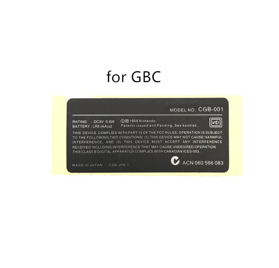 New Label Back Sticker Replacement for GB Advance SP for GBA/GBA SP/GBC/GBP Game Console
