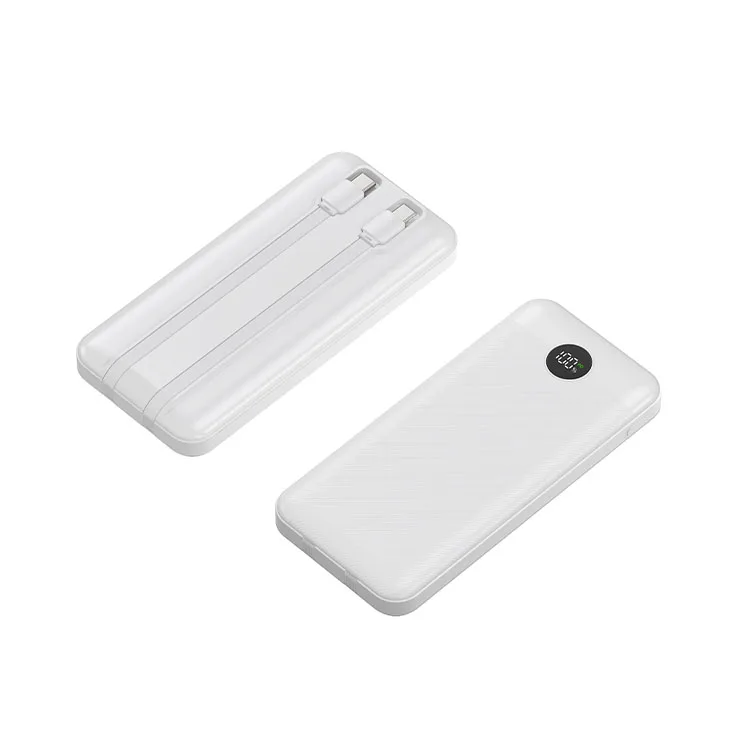 UUTEK PB190 Fast 22.5w Built-in Cable Power Banks 20000mAh Led Digital Display Portable Charger for iPhone Android Smartphones