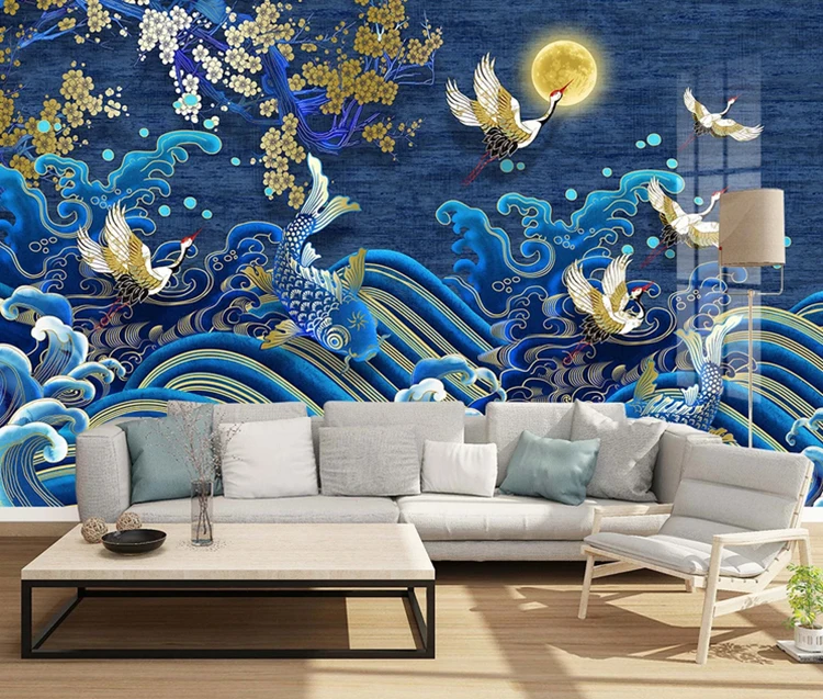 Với giấy dán tường vải nhẹ kiểu sang trọng, họa tiết màu xanh dành cho phòng khách, bạn sẽ cảm thấy rõ rệt sự khác biệt đến từ hình ảnh tao nhã và bắt mắt. Không chỉ đáp ứng nhu cầu về thẩm mĩ, món đồ nội thất này còn là lựa chọn tuyệt vời để thể hiện gu thẩm mĩ riêng của bạn.