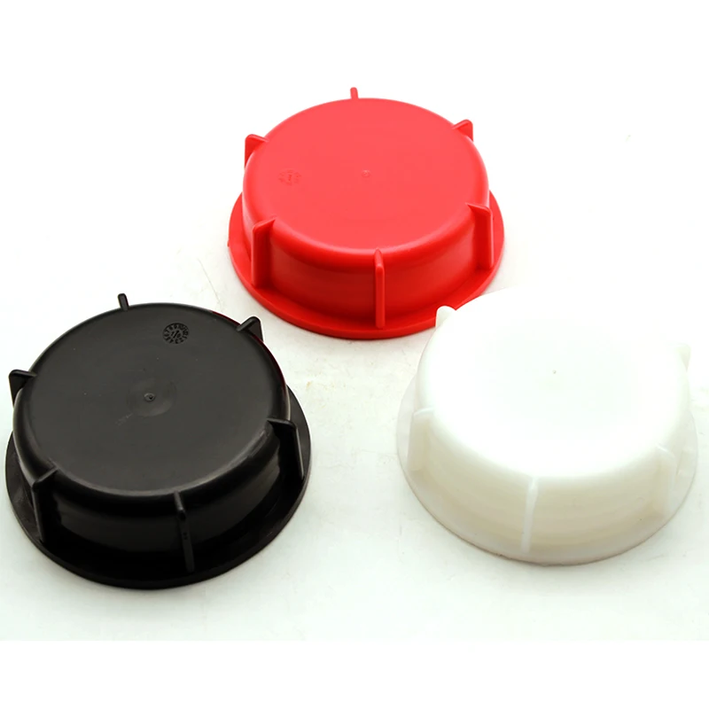 CT Coupling IBC Tank Adapter 55mm ID Coarse Female Thread Plastic Water Tote Solid Cover Lid Cap with Gasket Black