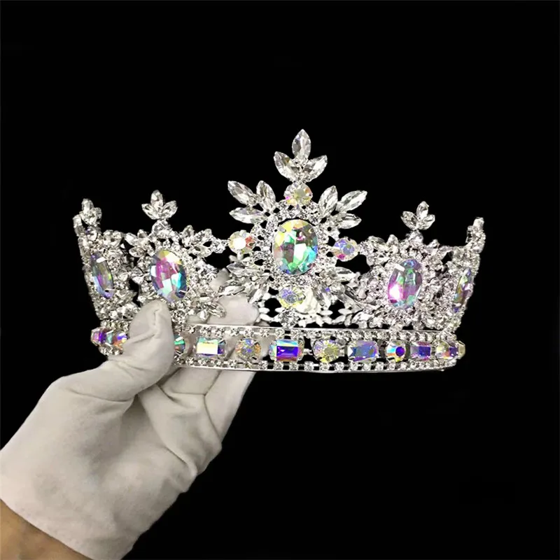 Wholesale Made-to-order Shiny Beauty Tiara Metal Plating Ab Stone 