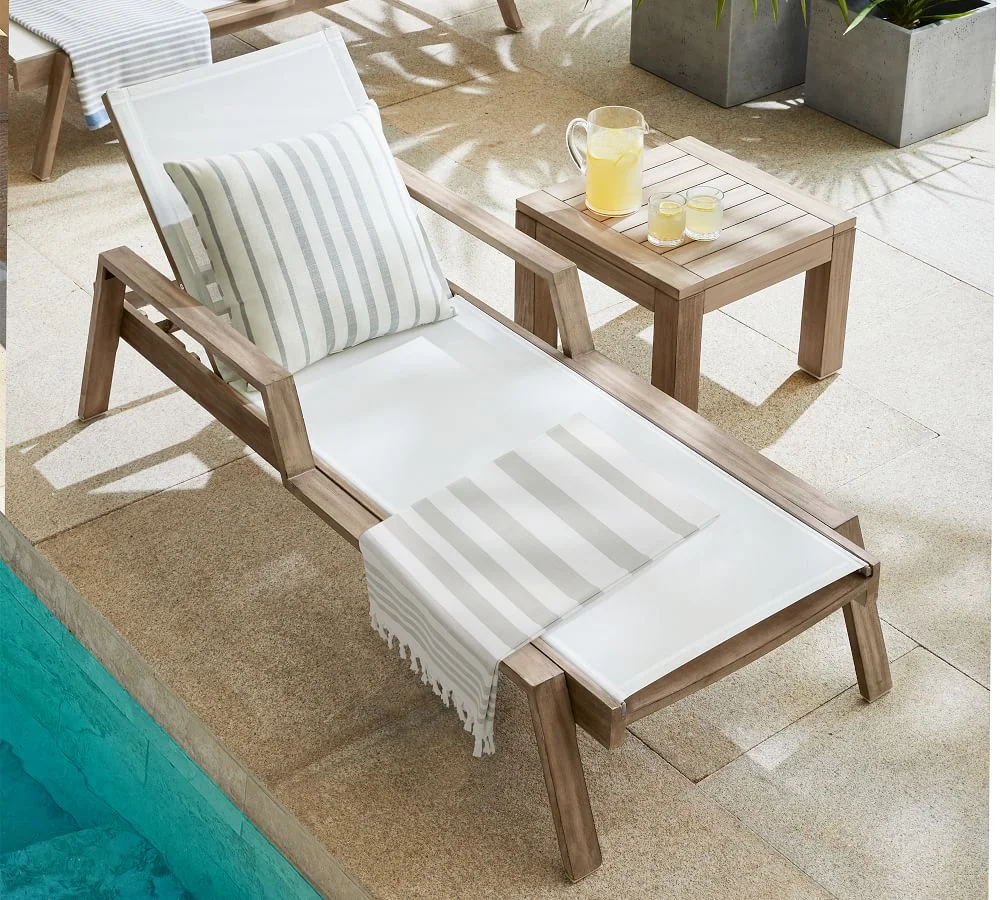 Wooden Outdoor Chaise Lounge l15