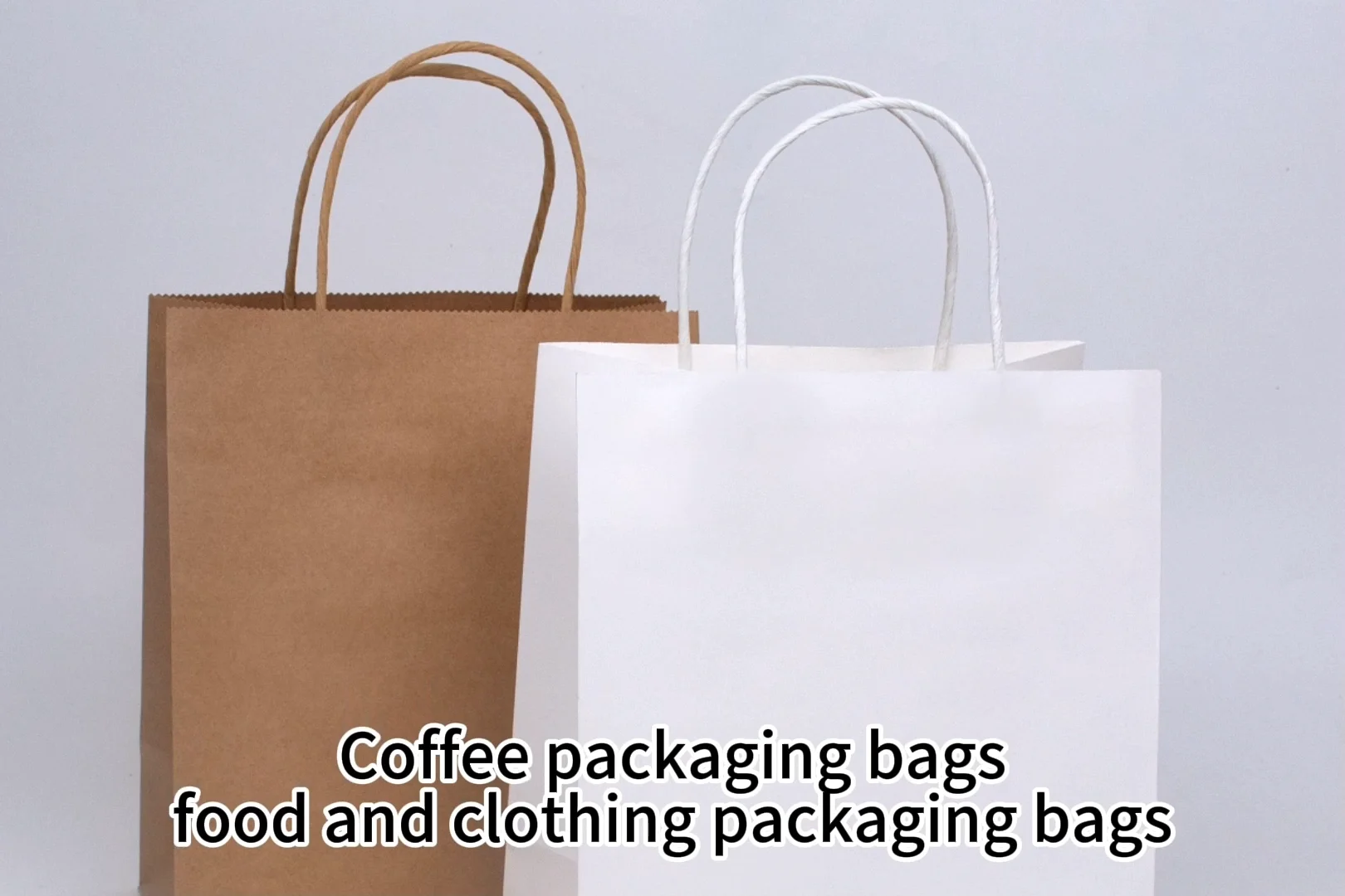 Recyclable Kraft Brown Paper Bag With Rope Handle Your Logo Flat Handle ...