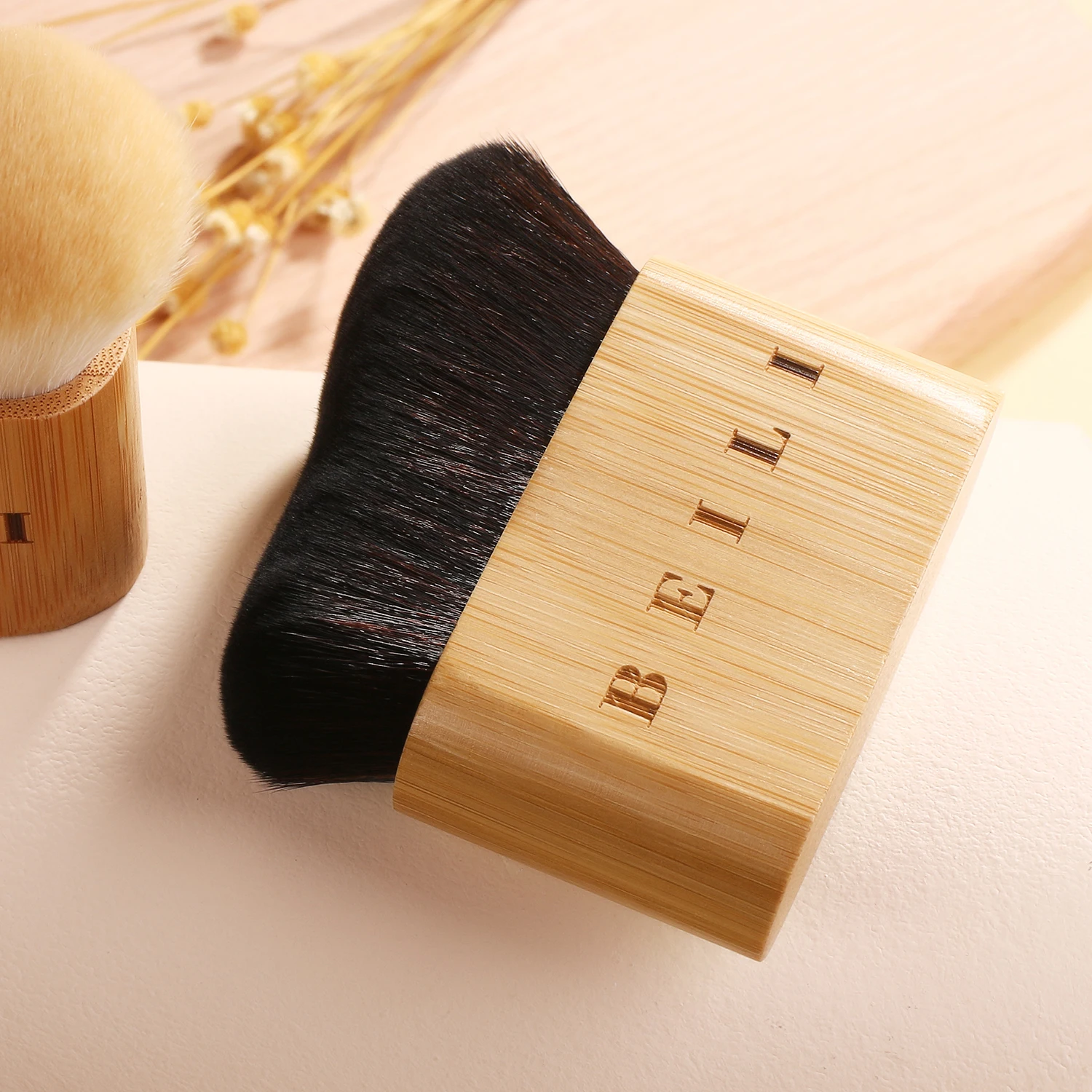 Beili Hot Selling Big Bamboo Handle Tanning Body Brush Synthetic Hair