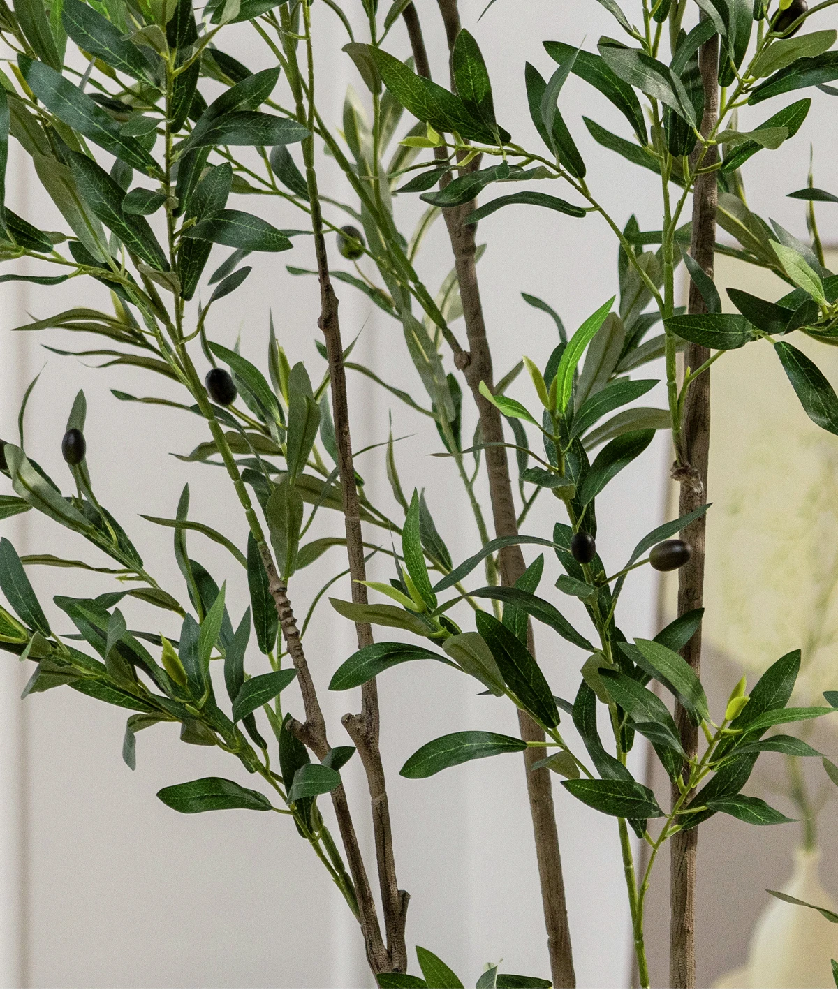 Large Artificial Olive Tree Ficus Leaf Tree Wood Silk Grass Plastic Simulation Home Decorative Landscape Wall Palm Flower supplier