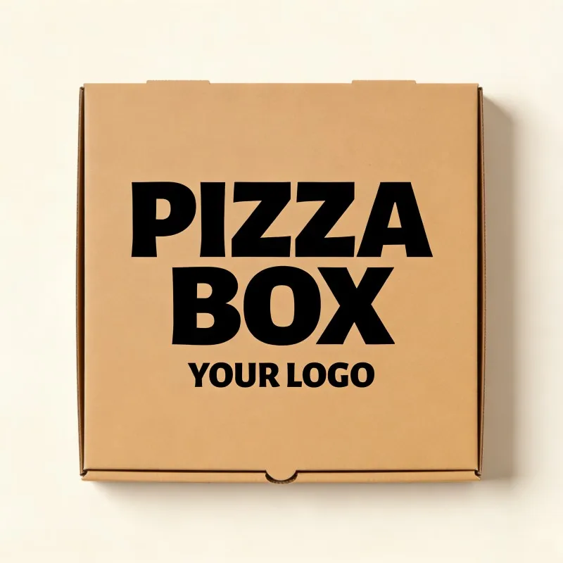 Szójas tintával nyomtatott kraftpapír hullámpapír pizzás doboz – hullámpapír pizzás doboz élelmiszer-biztonsági előírásoknak megfelelő kraftpapírból, nagykereskedelmi kifutó pizzás csomagoló doboz