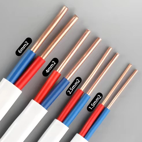 Bvvb flame retardant  1.5mm 2.5mm 6mm pvc flat sheathed wire copper core cheap price pvc insulated cable 2.5mm wire house wire