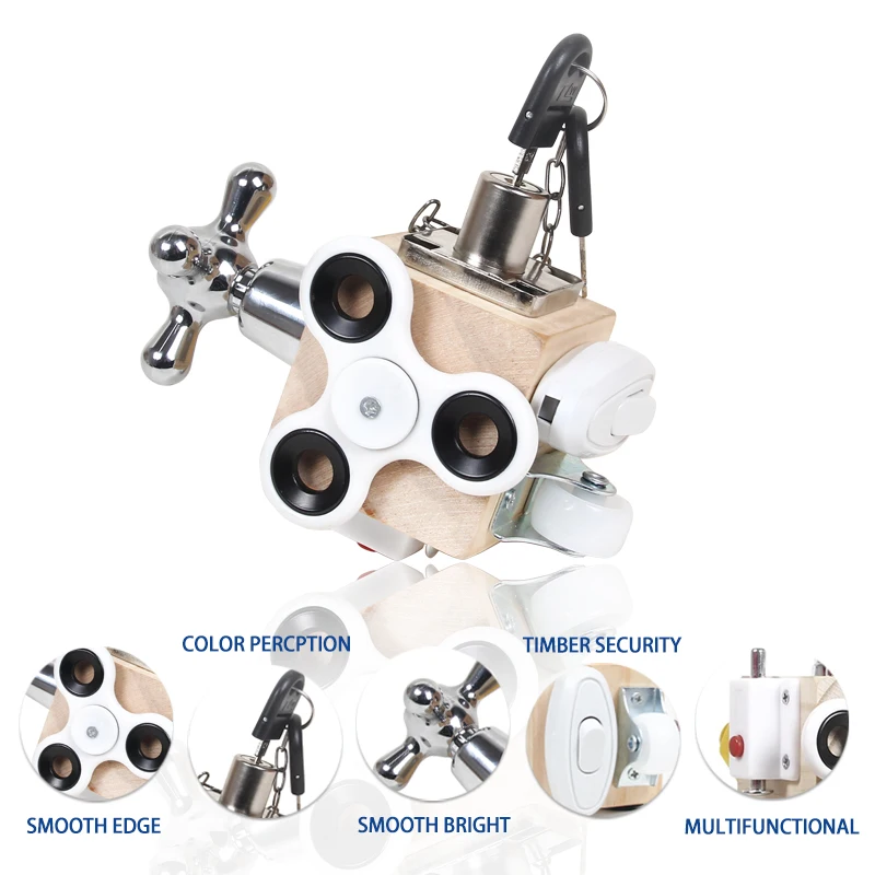 Лидер продаж деревянные игрушки многофункциональные блочные кубики с загруженной доской удаление фиджет сенсорные Монтессори обучающая игрушка для малышей