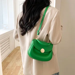 Luxury PU Leather Handbag Fashion Pure Color Square Shoulder Bags Casual Crossbody Bag for Ladies
