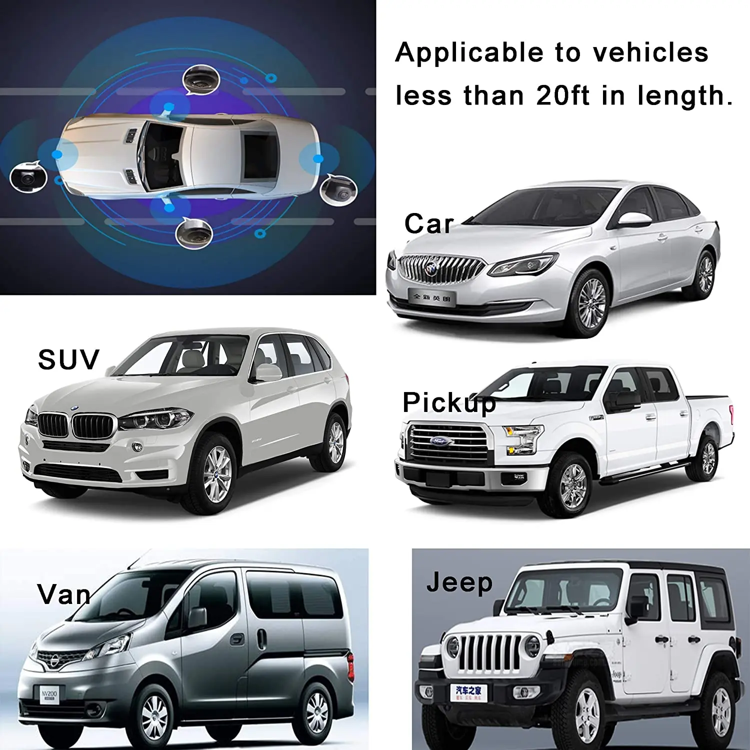 360 Full View High Quality Rear View Cameras 360 Para Carro Panoramic Parking Visual System With Car Camera