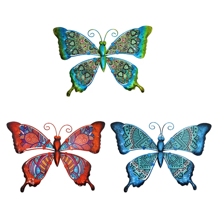 Butterfly Metal  Outdoor Wall Art Glass Butterfly Home Wall   Wall Hanging  1