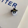 Pince à cheveux chapeau de sorcier crâne