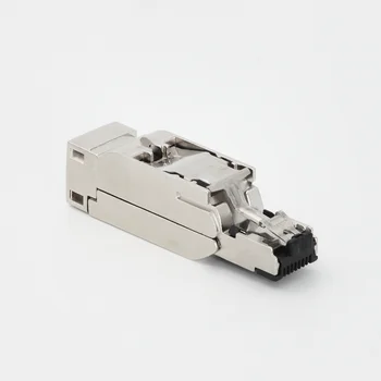 KRONZ RJ45 Connector Field-wirable Assembly Straight 8 Pin A Code Metal Housing IP20 Gold-plated Connectors