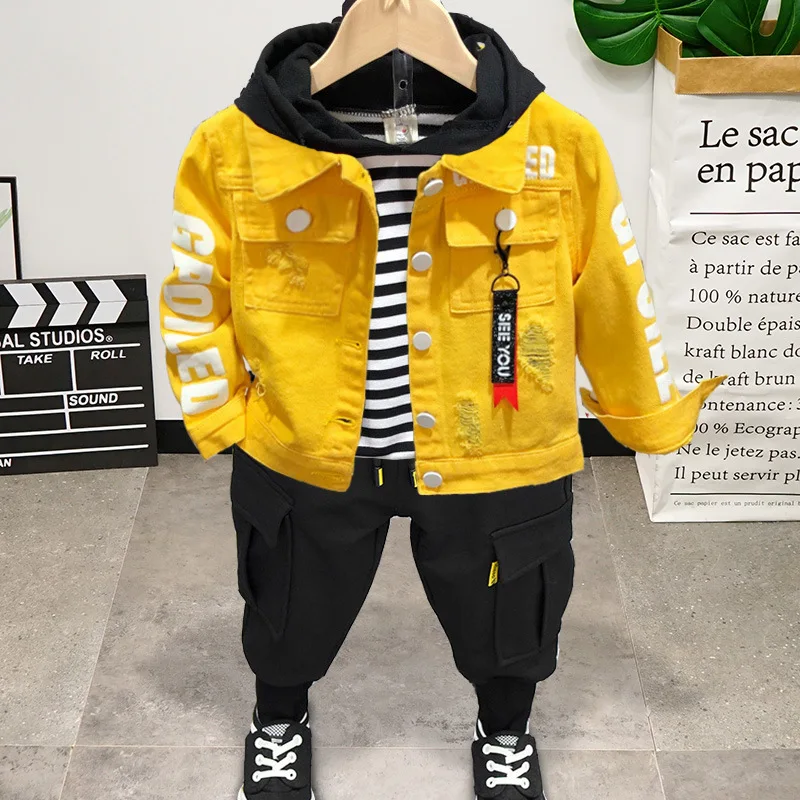 2022 Spring New Boys Denim Suit Fashion Trend High Quality Denim Jacket ...