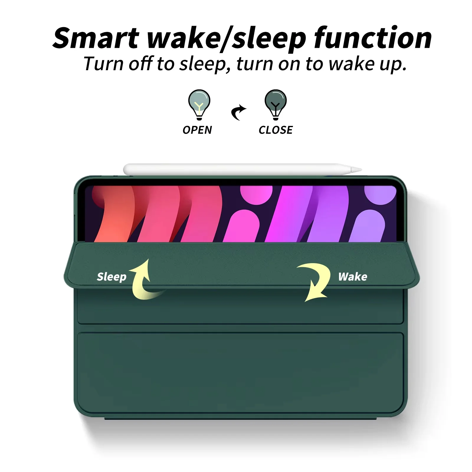 product laudtec magnetic pu leather tablet case with auto sleep wake feature smart cover for ipad air 11  13 2025 pencil holder-7
