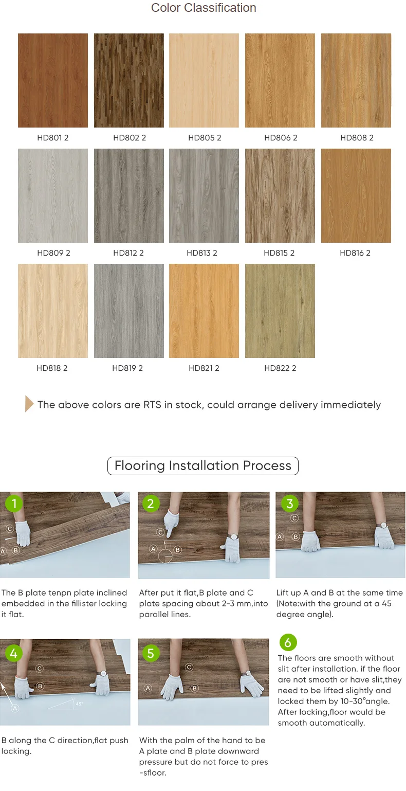 Brand New 8mm Waterproof Material Rigid Core Wood Grain Spc Flooring ...