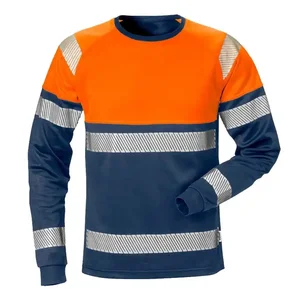 ANSI Class 2 Cotton Polyester Construction Worker Security Road Cleaner Safety Clothes Reflective T-Shirts Hi Vis Workwear Shirt