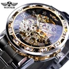 Black Dial Gold Movement Black Strap