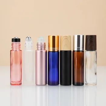 4 5 8 10 15 ml empty frosted cosmetic perfume fragrances packaging roll on glass bottle for essential oil with steel roller ball