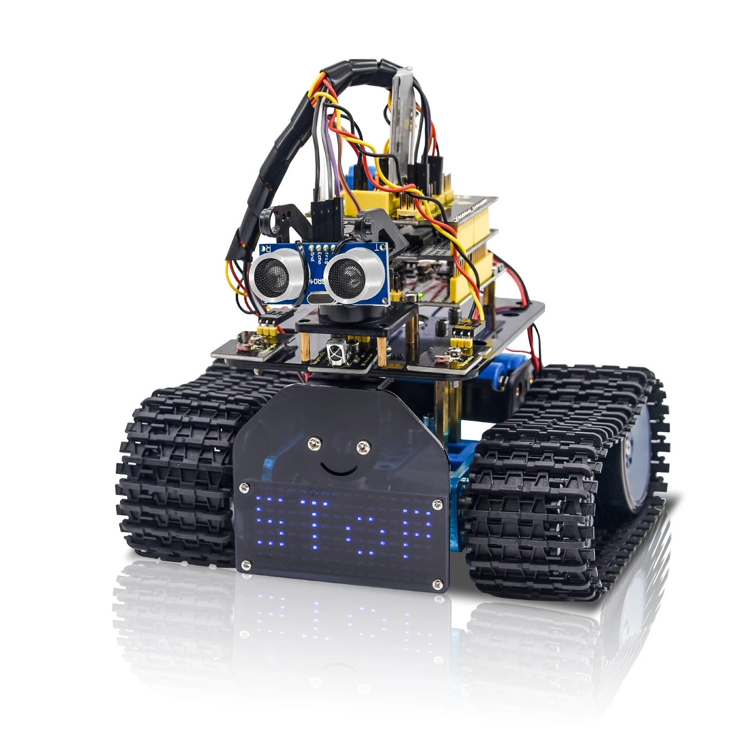 Custom DIY Mini Tank Robot Smart Stem Educational Toy Robotics Training Kit Programmable Study Robot Car Kit for Arduino