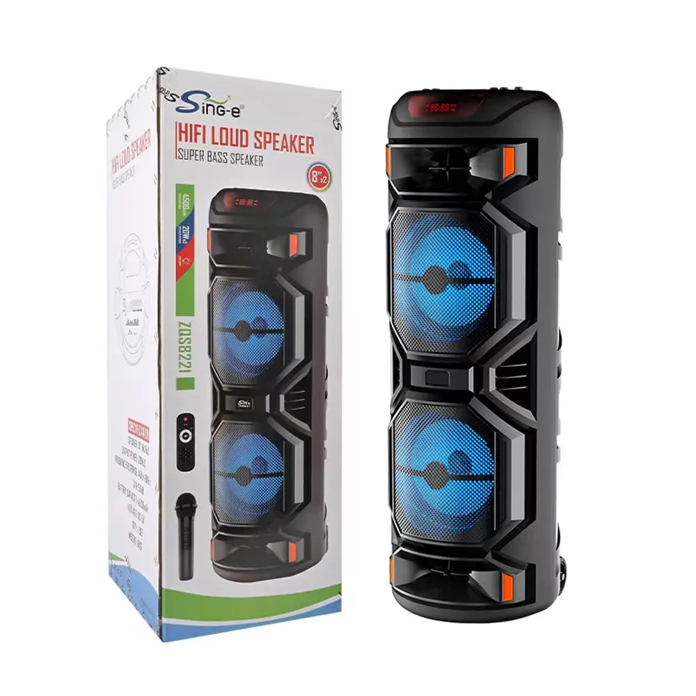 ZQS8221 Dual 8'' High Power Bass Wireless DJ Party Speaker
