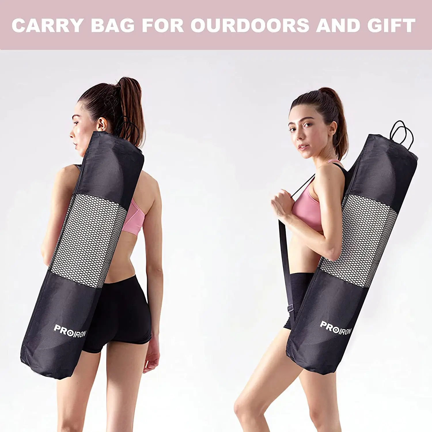 Proiron 8mm Multifunctional Tpe Jump Rope Mat 1350 * 640mm Beige White