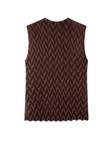 Miyake Fashion Vintage Bow Collar Elegant Pleated Sleeveless Women's T-shirt Base Shirt New Design