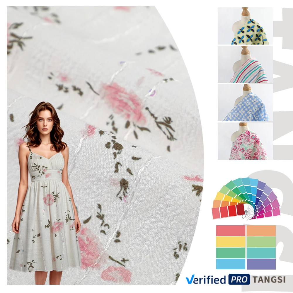 Factory Direct Sales Custom Designed Digital Printed Garments Print Fabric 100%polyester for Womens Clothing