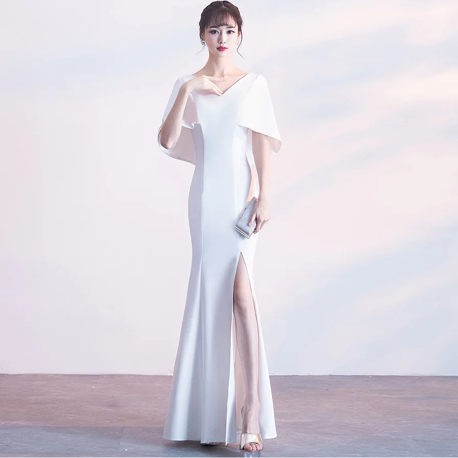 slimming evening dresses Slim Crème Evening Dress| Evening Dresses XXL / CREME / Satin main image 0
