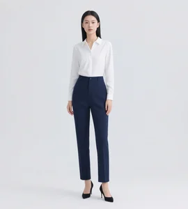 Factory Wholesale Spring Summer Women's Slim High-waisted Pants Multicolor Straight Commuting Suit Pants