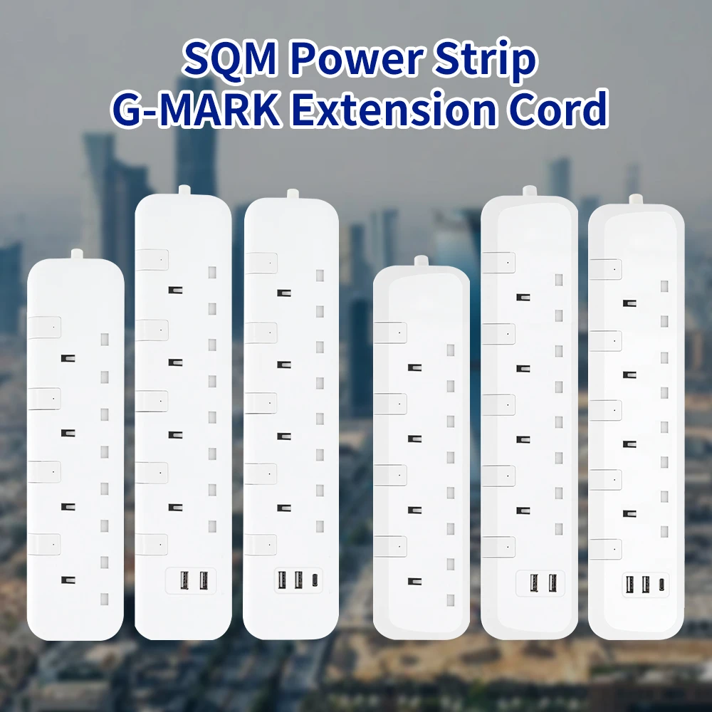 3025B USB SASO UK Extension Power Strip with USB Port for Saudi Arabia