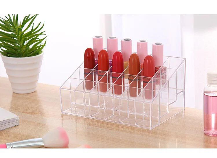 36 Grid Acrylic Lipstick Box Makeup Organizer Storage Box Lipstick nail polish organizer Display Holder Cosmetic Organizer Box supplier