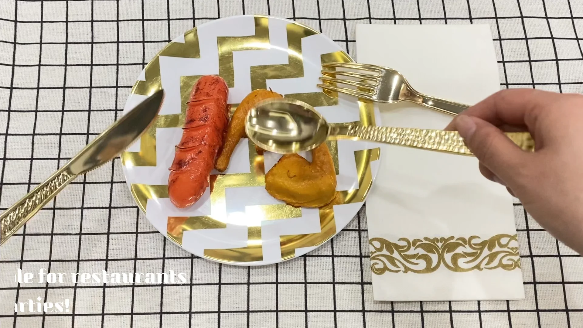 Elegant Cutlery Set Frosted Shiny Wedding Party Cutlery Hammered