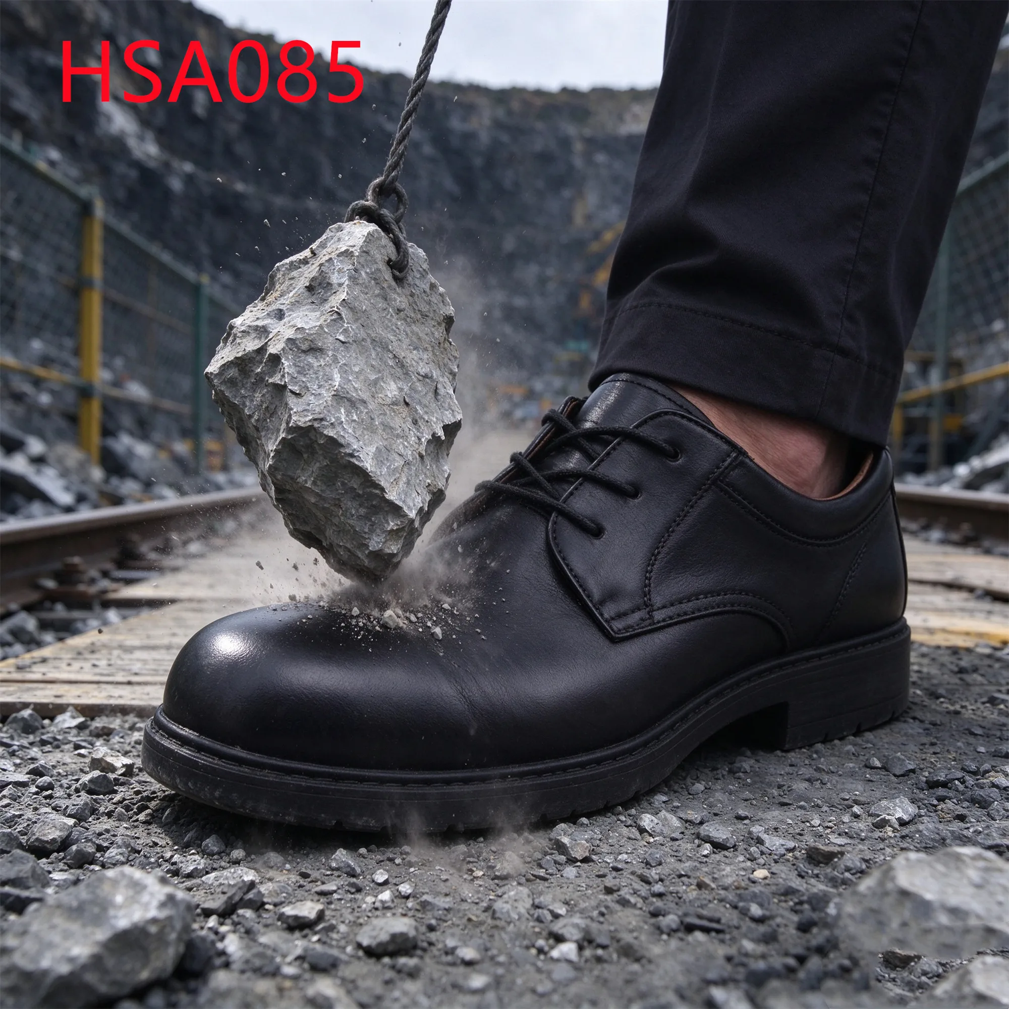 HY,Factory Tour Full Grain Leather Lace-up Manager Safety Shoes Cheap Price Steel Toe Insert Hua Singh Unisex Work Shoes HSA085