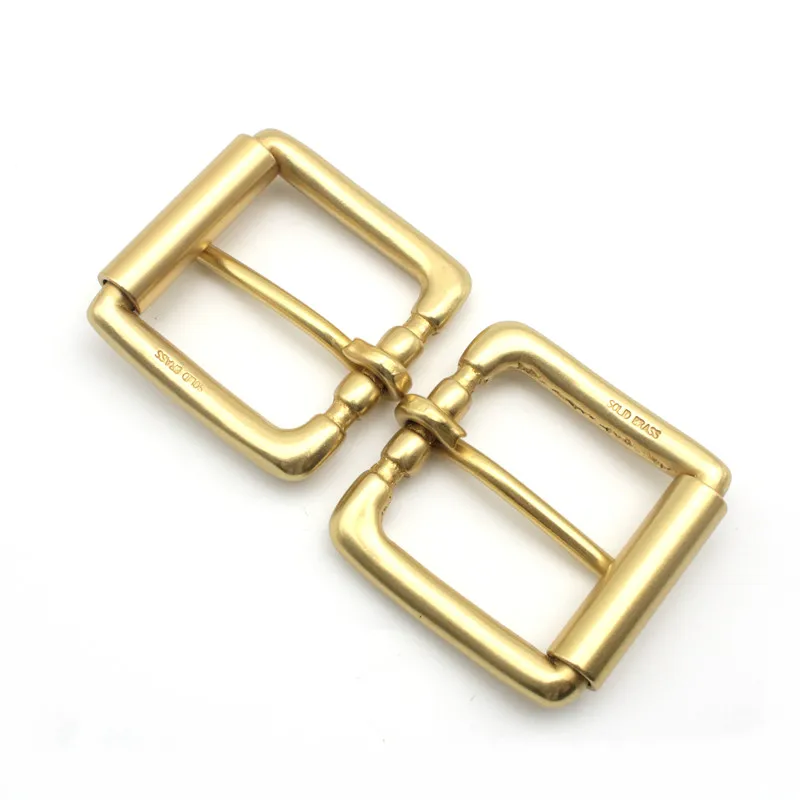 Strong Solid Brass Belt Buckle 40mm Single Prong Square Belt Roller