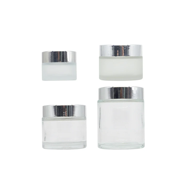 Glass Cream Clear Eco Friendly Cosmetic Containers And Packaging 2 Oz 100ml Glass Jars With