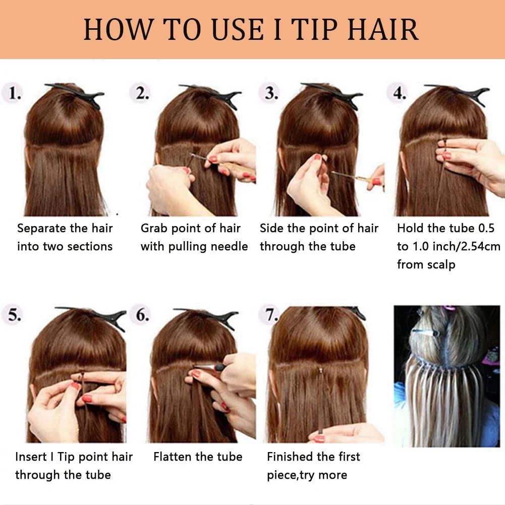Glattes Echthaar, I-Tip-Extension, vorgebundene I-Tip-Haarverlängerung, natürliche Farbe, 100 % Remy-Haar, 16-26 Zoll_voghion.com