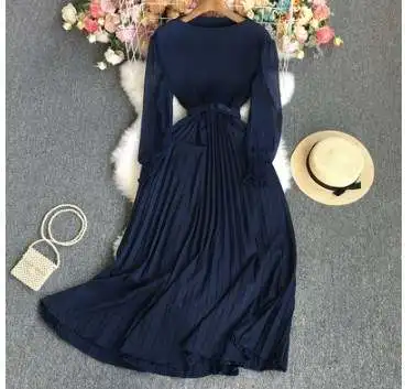 maxi dress shopee Solid Color Bubble Sleeve with Button Casual & Elegant Long lunch dates Maxi Dresses karina dresses