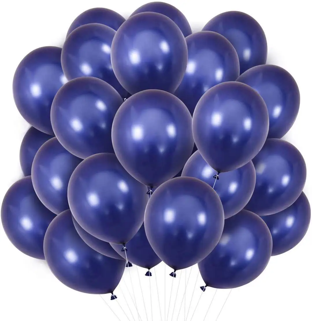 12" Bleu Assortiment Latex Ballons Pack De 10 Numéro 13-stars