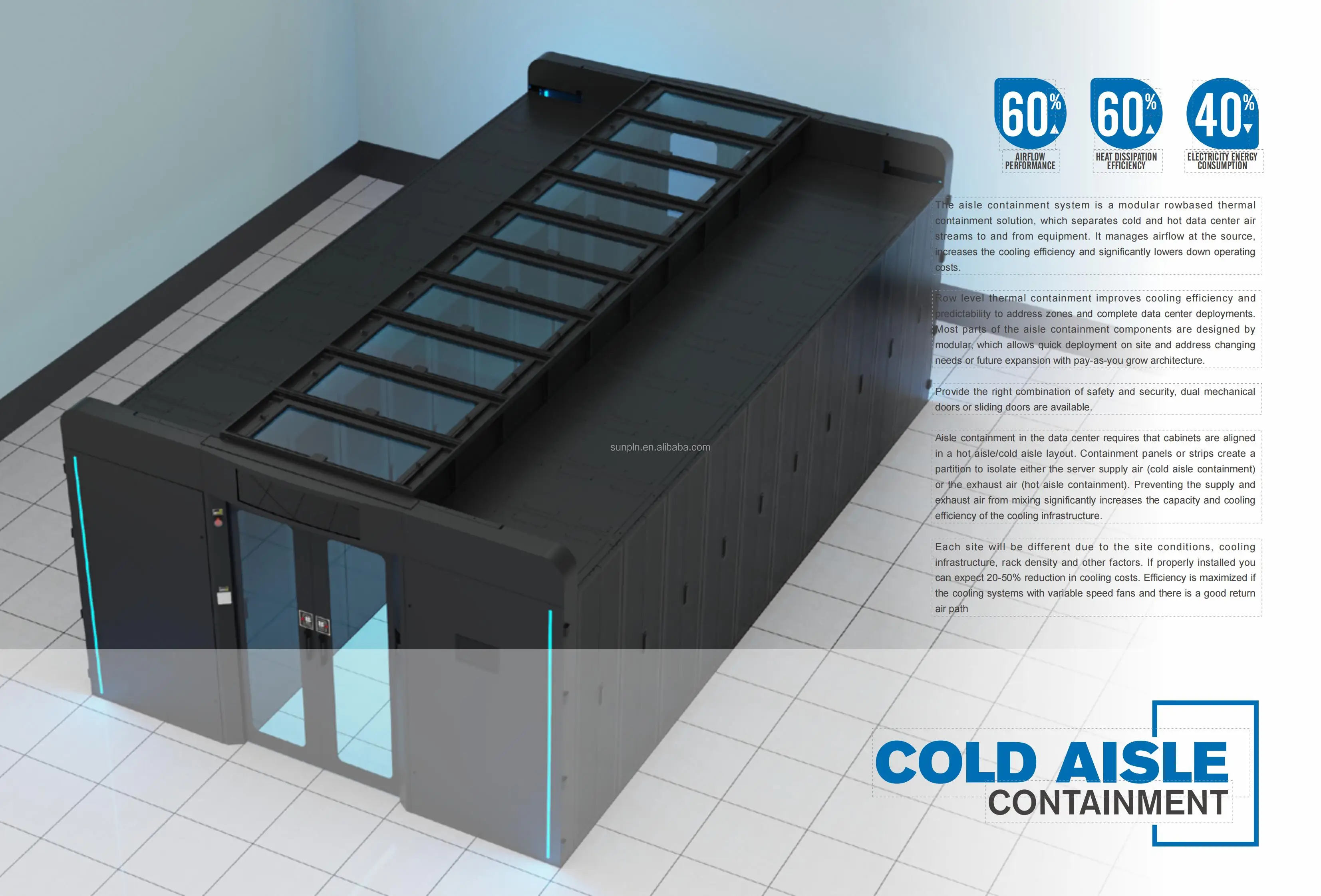 Cold Aisle Containment System – Efficient Cooling and IT Equipment Installation