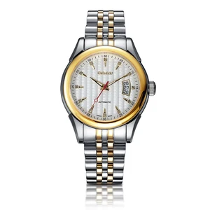 Luxury Sports Wristwatch with Genuine Diamond Luminous Diver's Stainless Steel Case 22mm Band Width and Dial Display Pointer