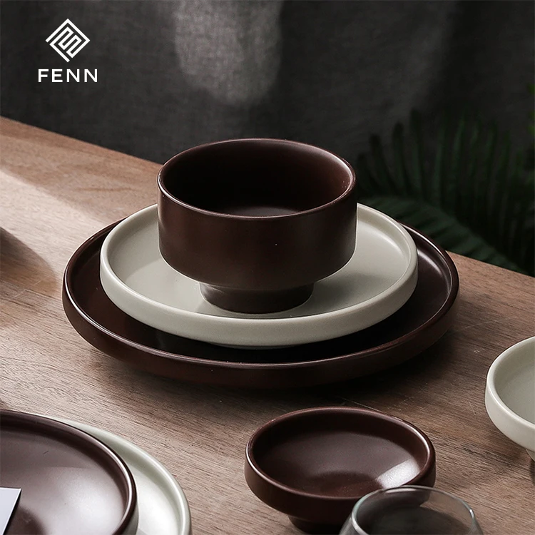 product fenn korean simple style ceramic glaze plate bowl breakfast set porcelain dinner set tableware for home-60