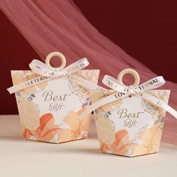 Luxury Wholesale Design Eco Friendly Wedding Favor Sweet Candy Packaging Paper Gift Box for Cookie Biscuit