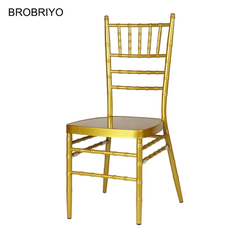 Wholesale Cheap Price Aluminium Gold Golden Chiavari Banquet Chairs Stackable Wedding Party