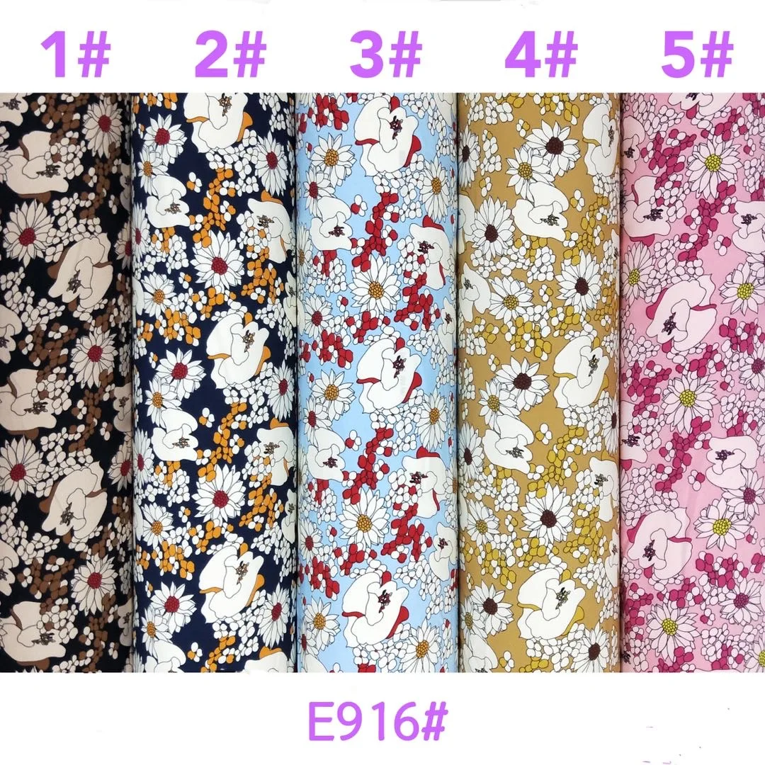 100% тканый вискоза с принтом листьев, ткань challis, вискоза, ткань