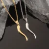 Colgante de cuerno italiano con cadena de cuerda