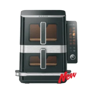 Hot-Selling New 12L Double Pot Air Fryer Household Stainless Steel Square Fryer Digital Control Oil-Free Healthy 1 Year Warranty