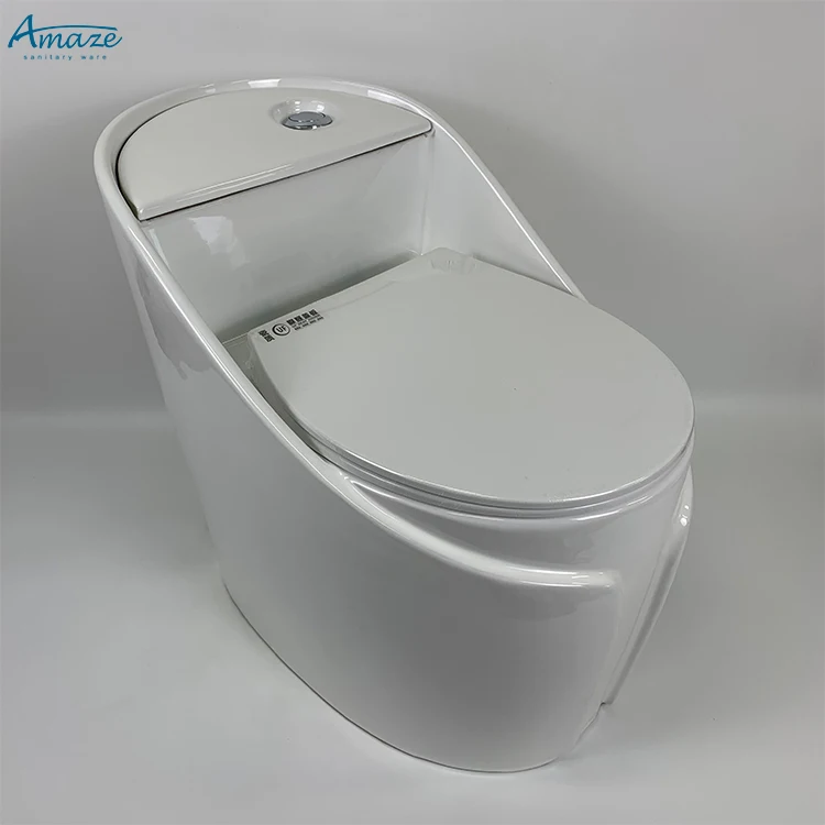 High quality hotel sanitary ware floor mounted egg shape s trap bathroom ceramic one piece wc toilet bowl supplier