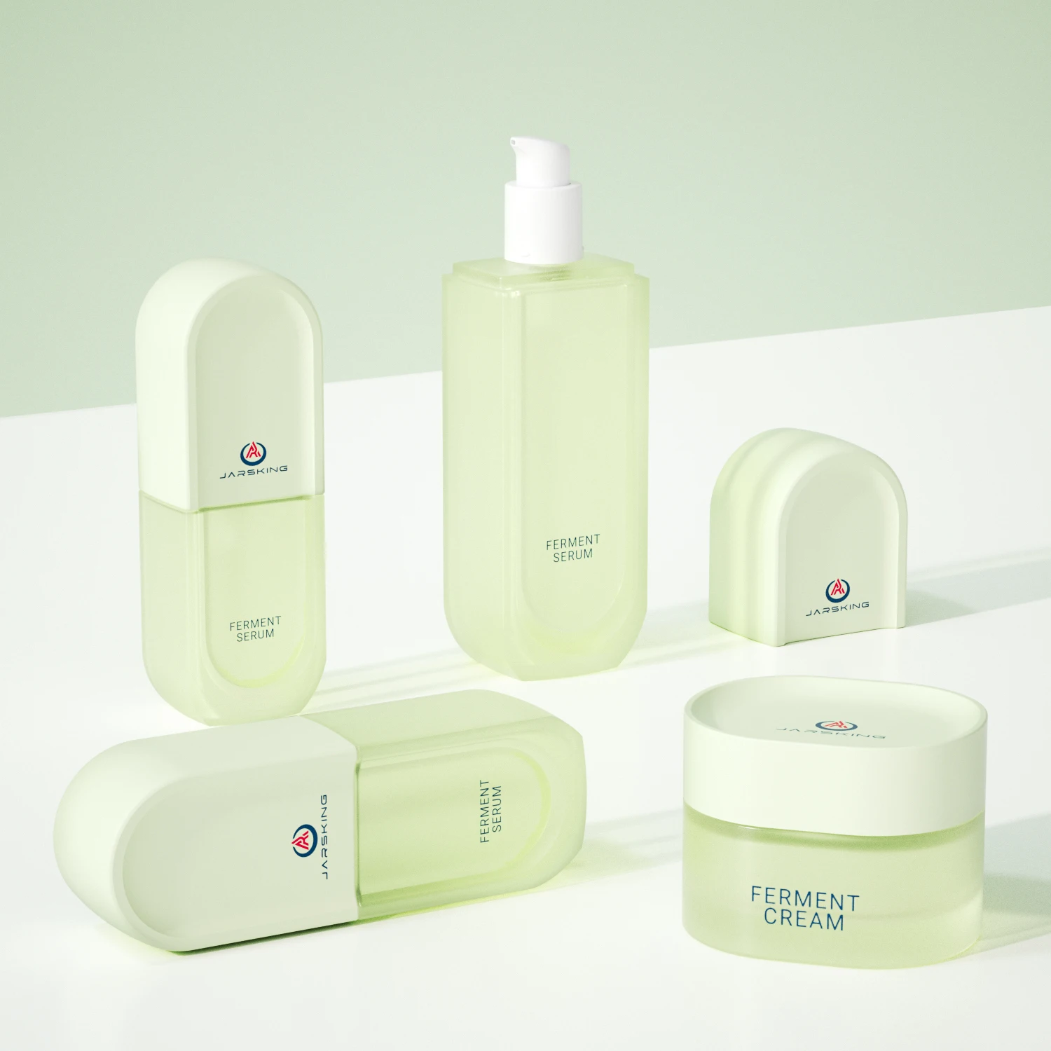 ユニークな新しいデザイン50g 30ml 100mlフロストガラス化粧品