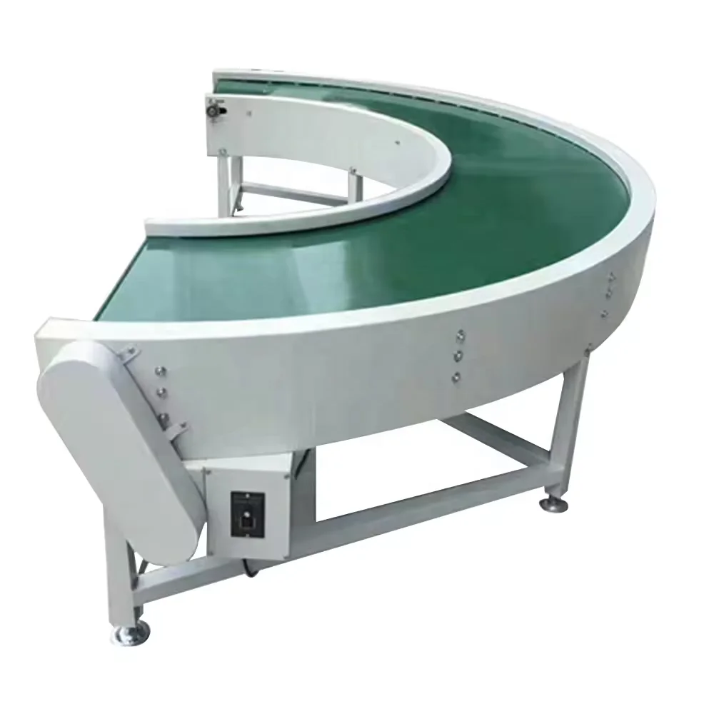 Automatic Curve Round Turning PVC Belt Conveyor D45 90 180 Degree Circular Conveyor Belt for Assembly Line